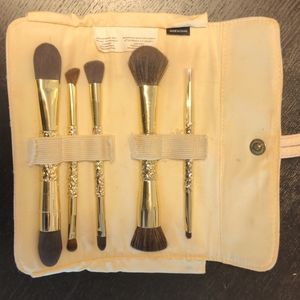 Makeup brushes in travel bag